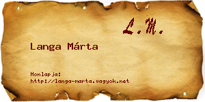 Langa Márta névjegykártya